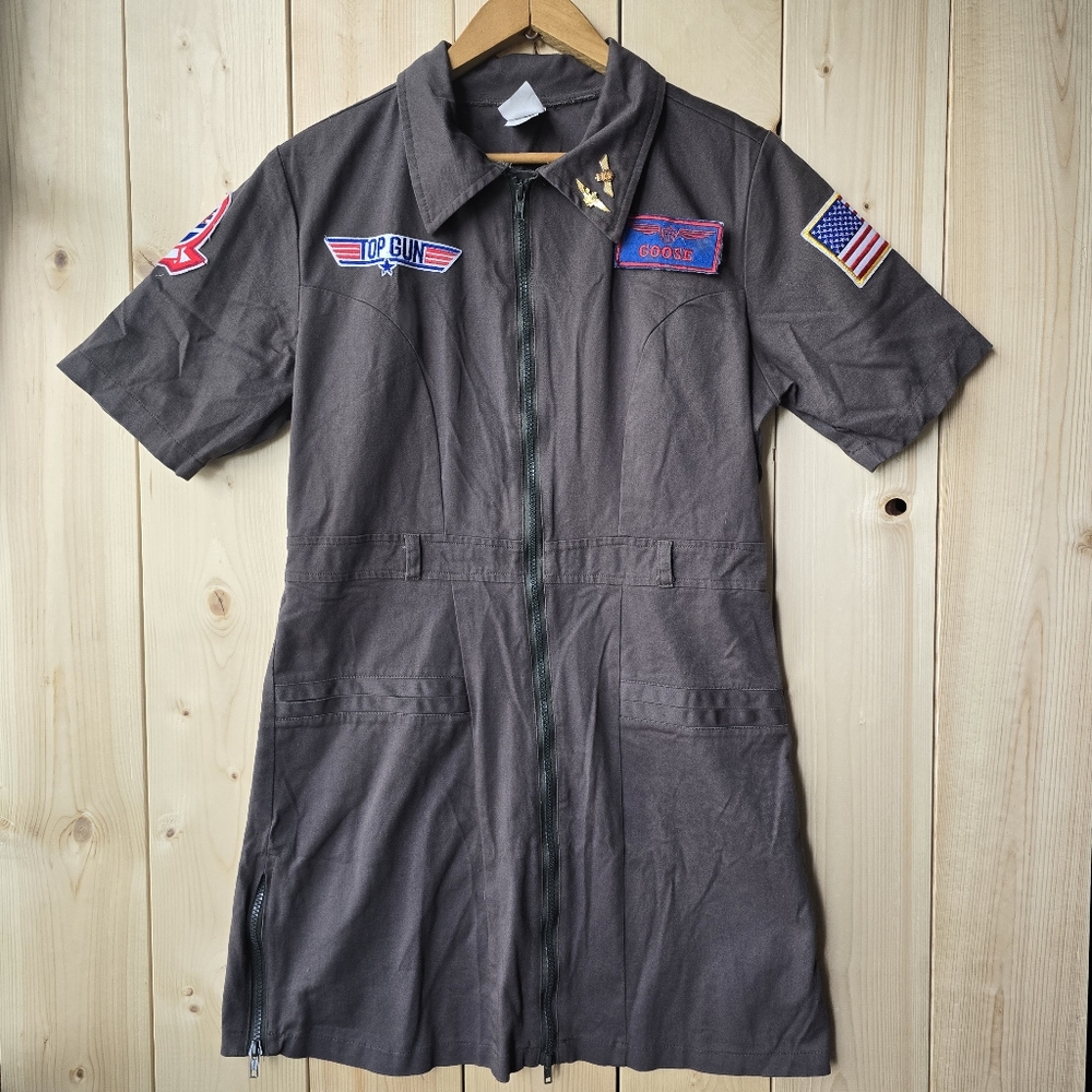 Top Gun Flight Dress Halloween Costume Grey Womens Large